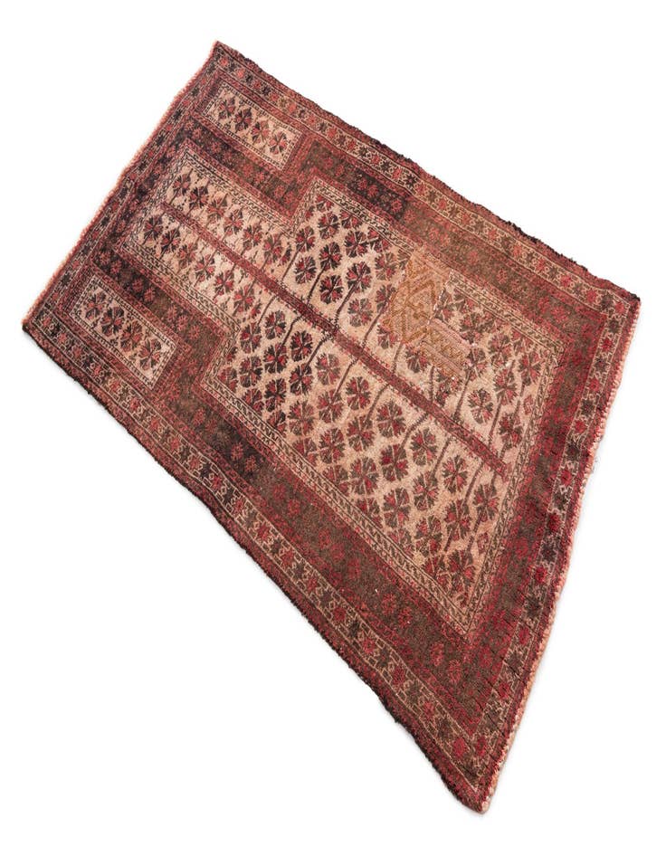 Detail image of 2' 7 x 4' 5  Hand Knotted Ultra Vintage Persian Wool Rug