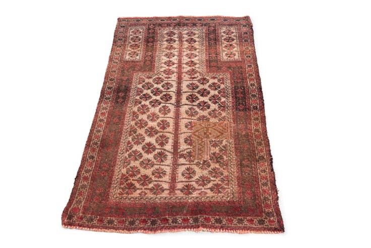 Detail image of 2' 7 x 4' 5 Hand Knotted Ultra Vintage Persian Wool Rug
