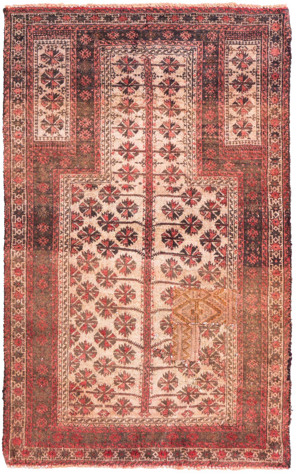 2' 7 x 4' 5 Hand Knotted Ultra Vintage Persian Wool Rug