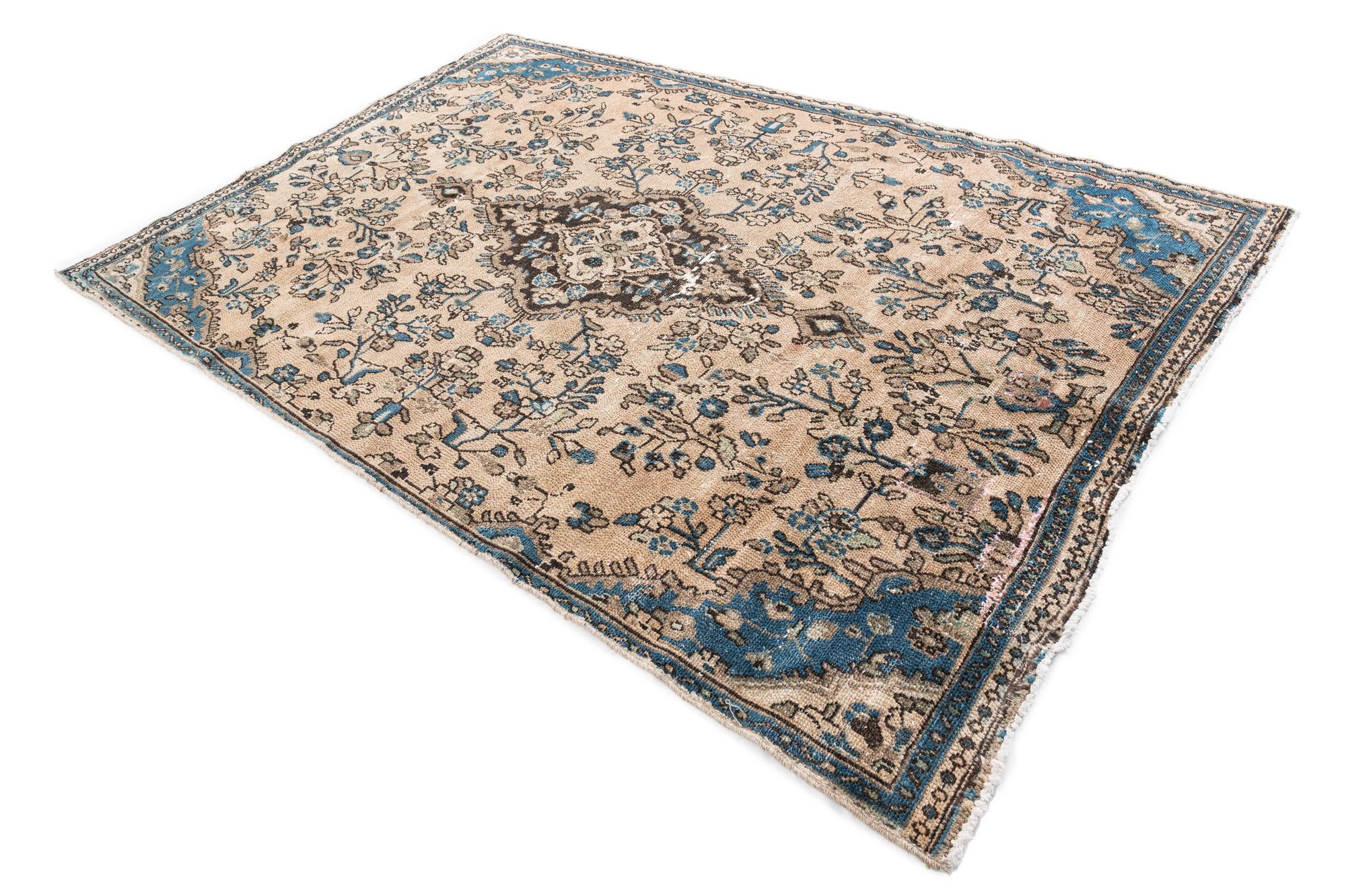 5' 7 x 8' 2 Hand Knotted Ultra Vintage Persian Wool Rug