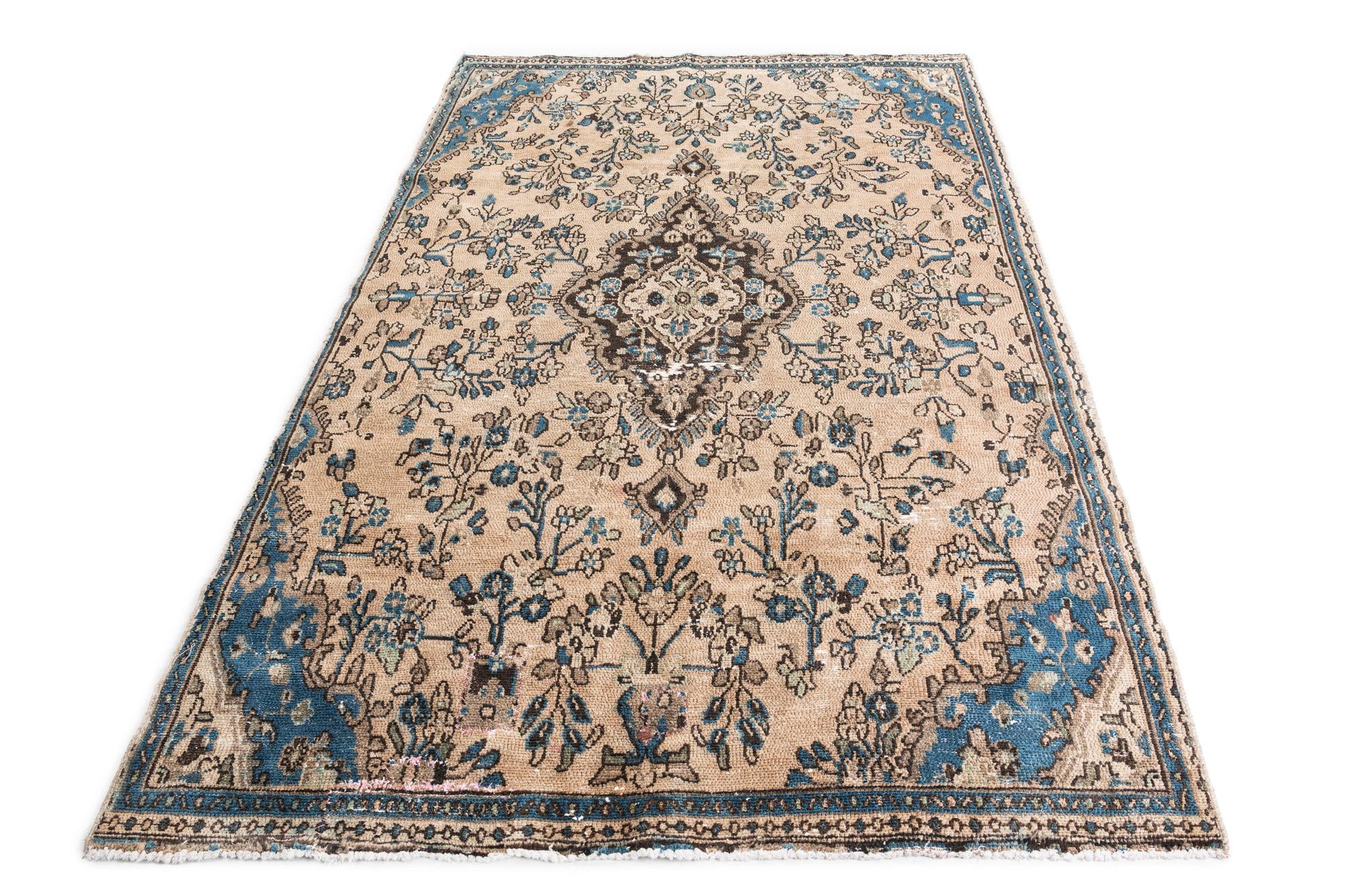 5' 7 x 8' 2 Hand Knotted Ultra Vintage Persian Wool Rug