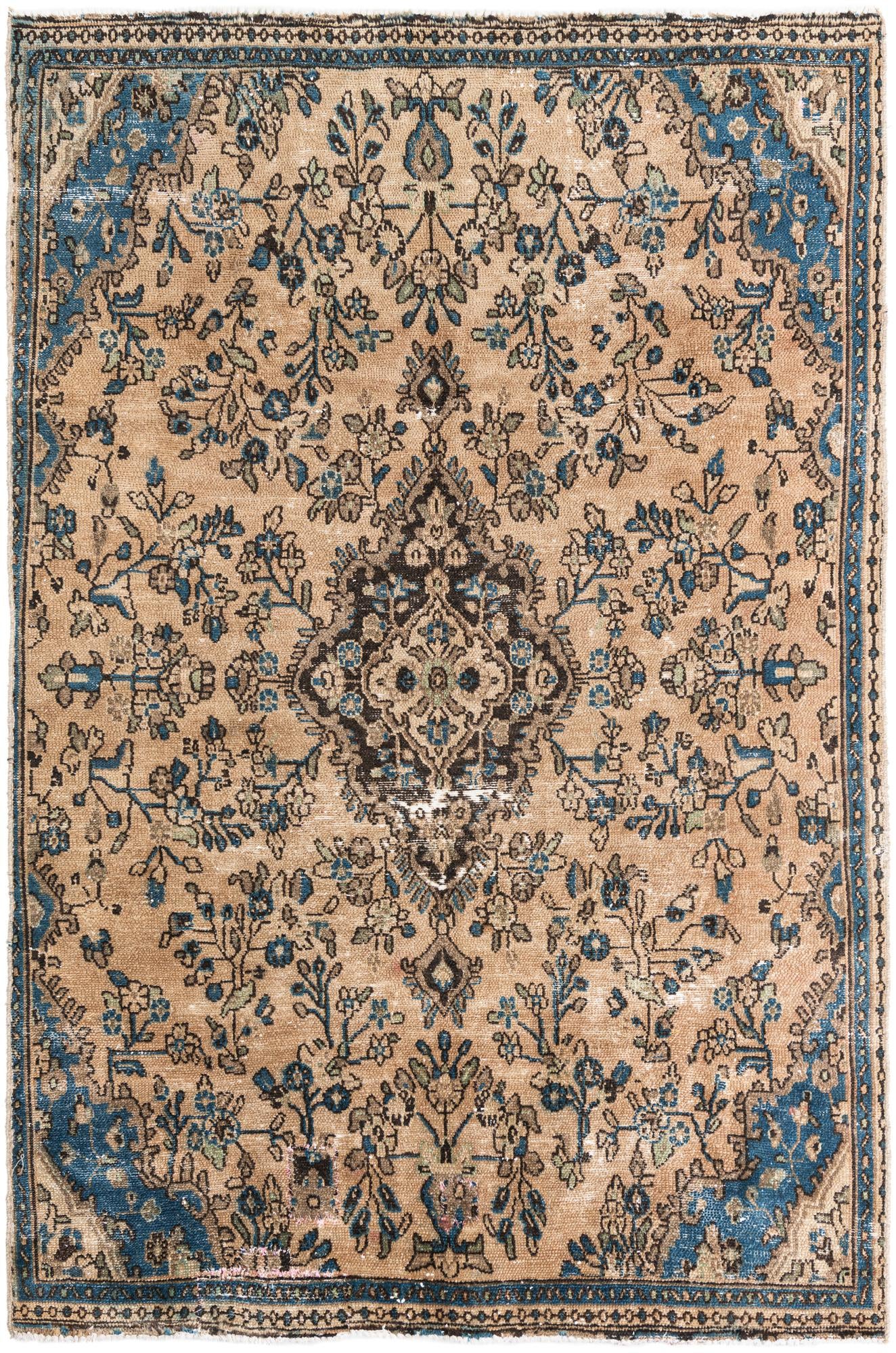 5' 7 x 8' 2 Hand Knotted Ultra Vintage Persian Wool Rug