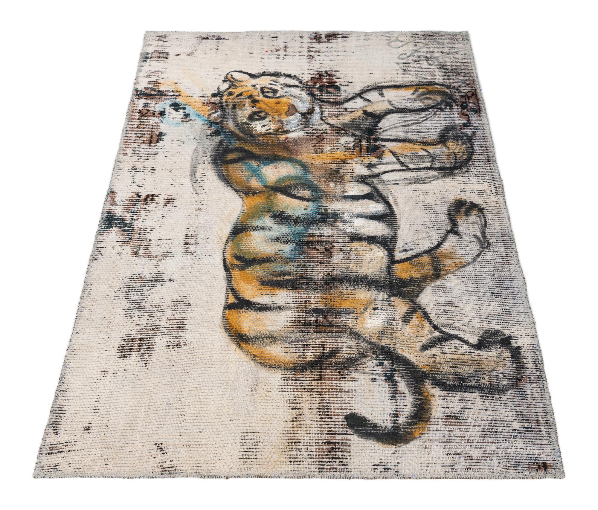 3' 2 x 4' 4 Hand Knotted Ultra Vintage Persian Wool Rug