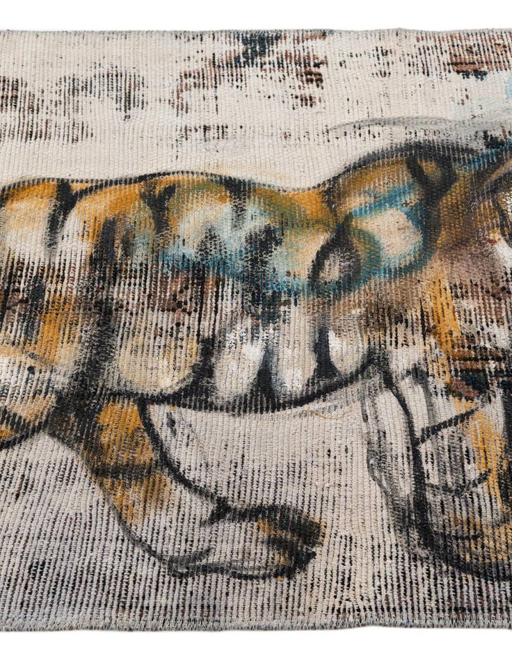 Detail image of 3' 2 x 4' 4  Hand Knotted Ultra Vintage Persian Wool Rug