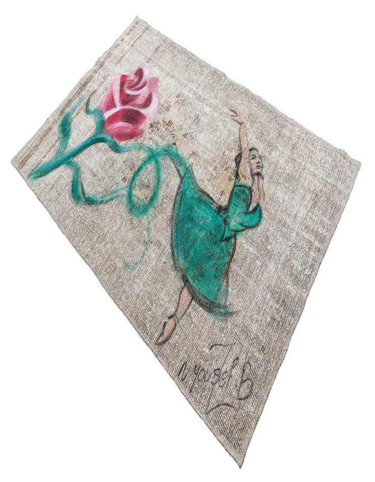 Detail image of 3' 3 x 5' 3  Hand Knotted Ultra Vintage Persian Wool Rug