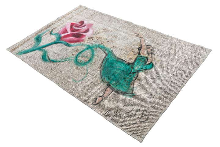 3' 3 x 5' 3 Hand Knotted Ultra Vintage Persian Wool Rug