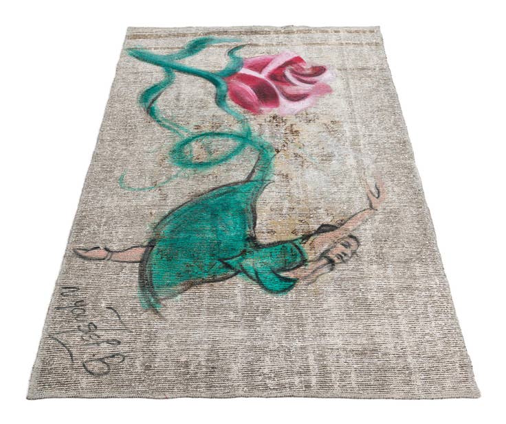 Detail image of 3' 3 x 5' 3 Hand Knotted Ultra Vintage Persian Wool Rug