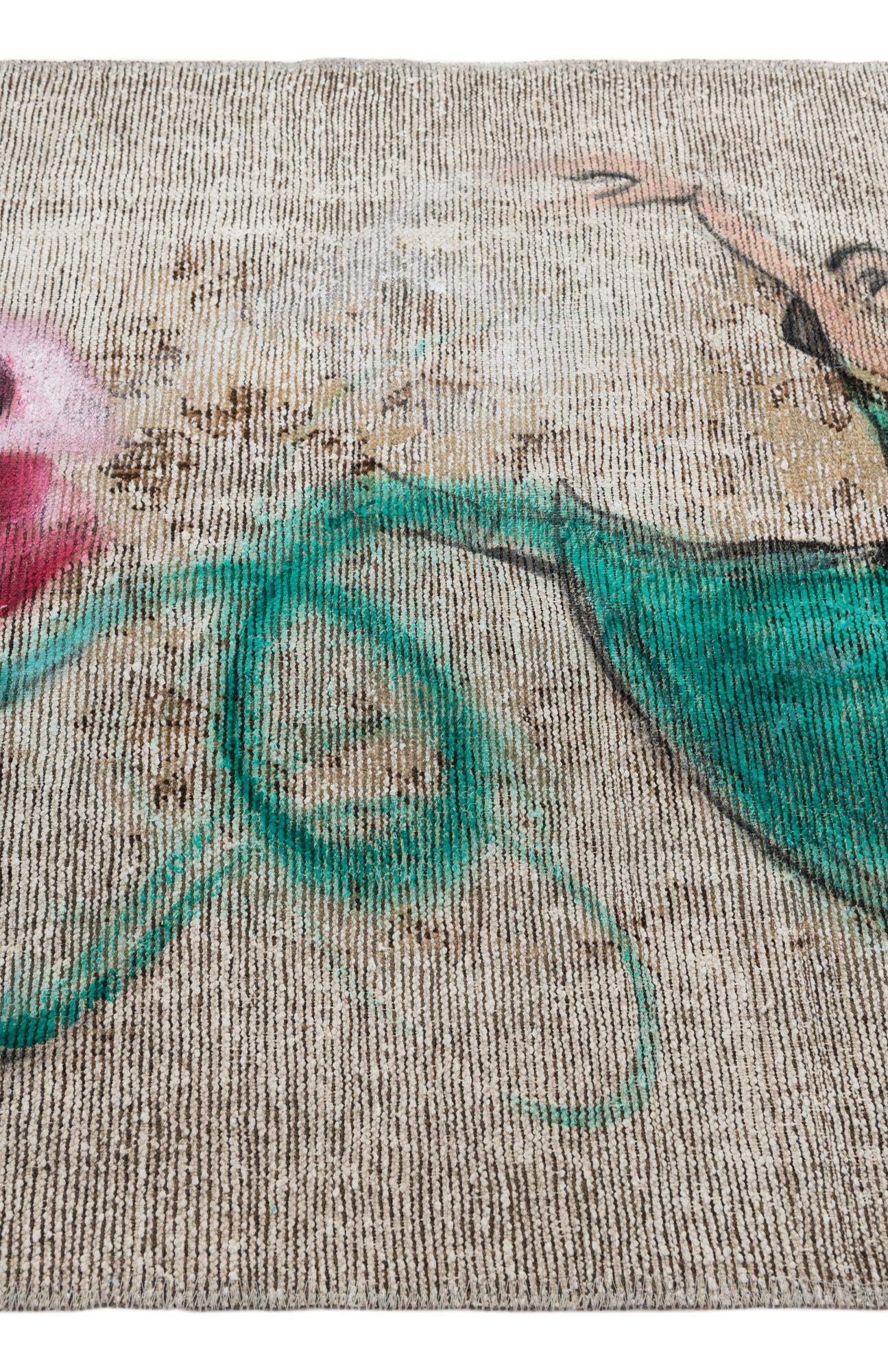 3' 3 x 5' 3 Hand Knotted Ultra Vintage Persian Wool Rug