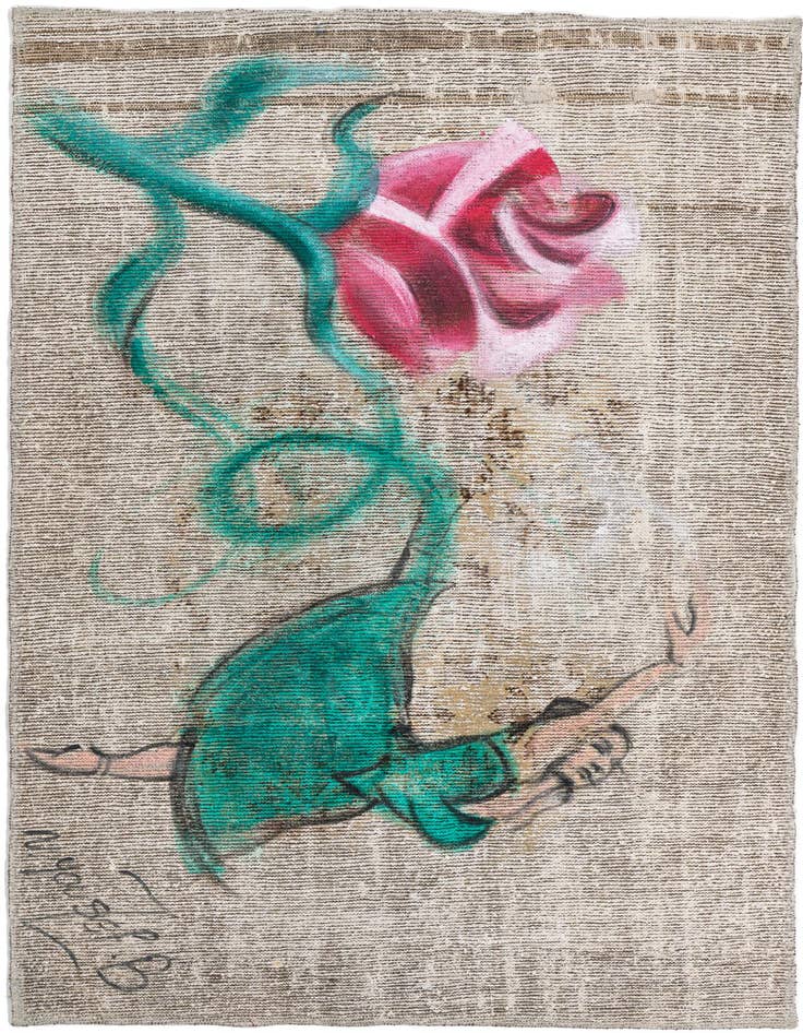 Detail image of 3' 3 x 5' 3 Hand Knotted Ultra Vintage Persian Wool Rug