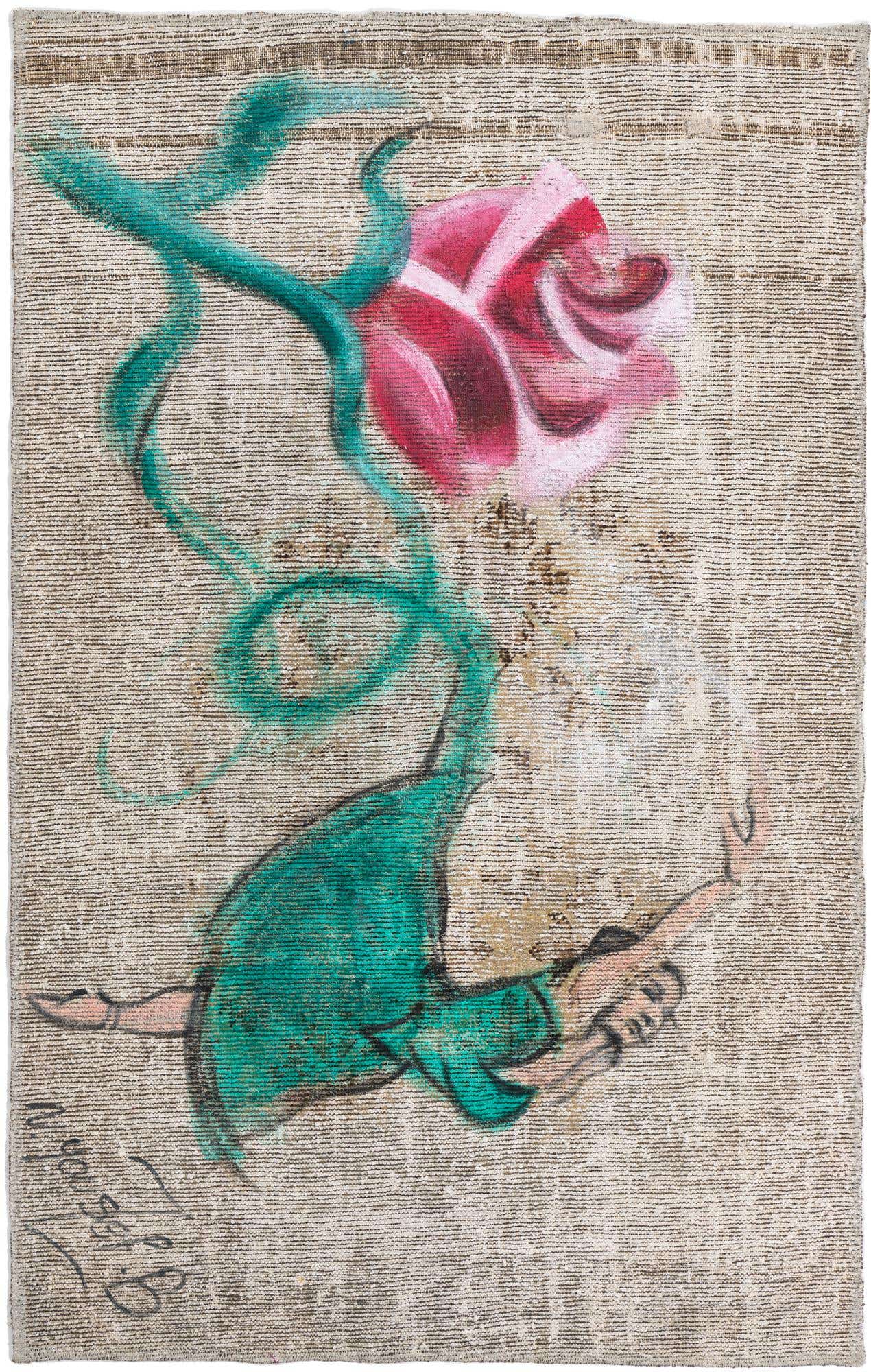 3' 3 x 5' 3 Hand Knotted Ultra Vintage Persian Wool Rug