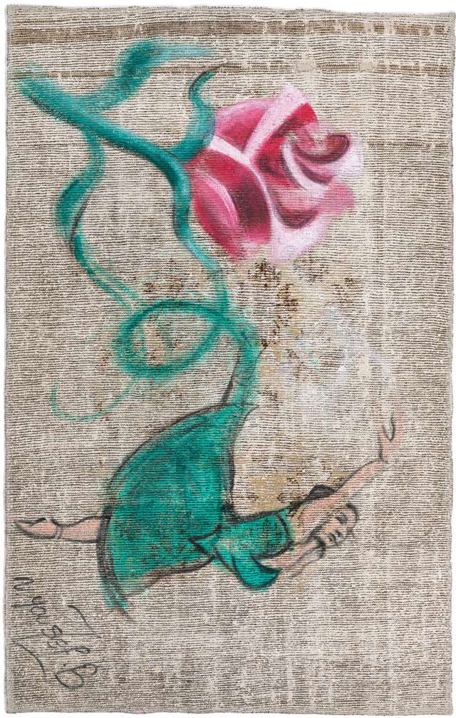 3' 3 x 5' 3 Hand Knotted Ultra Vintage Persian Wool Rug