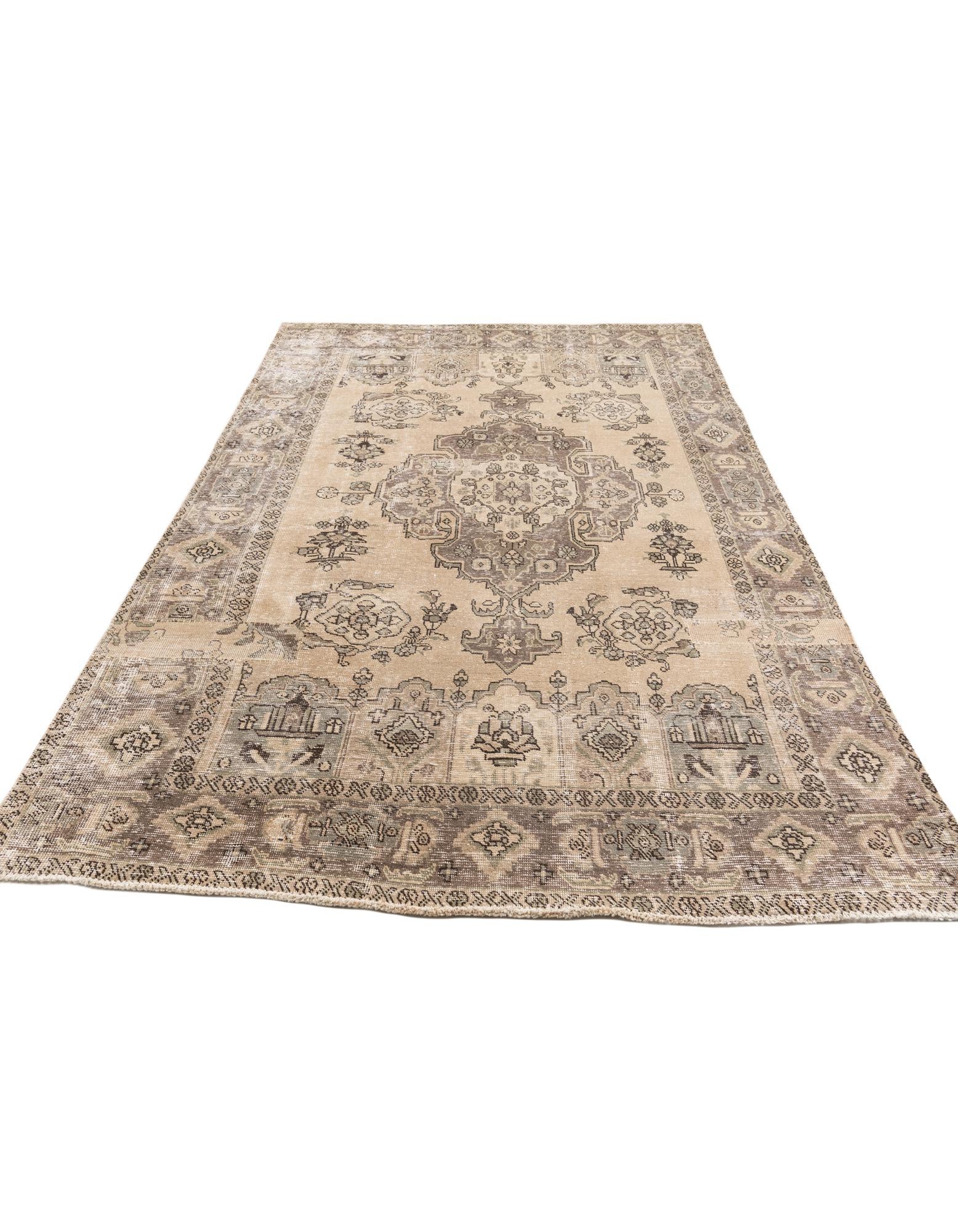 6' 5 x 9' 8 Hand Knotted Ultra Vintage Persian Wool Rug