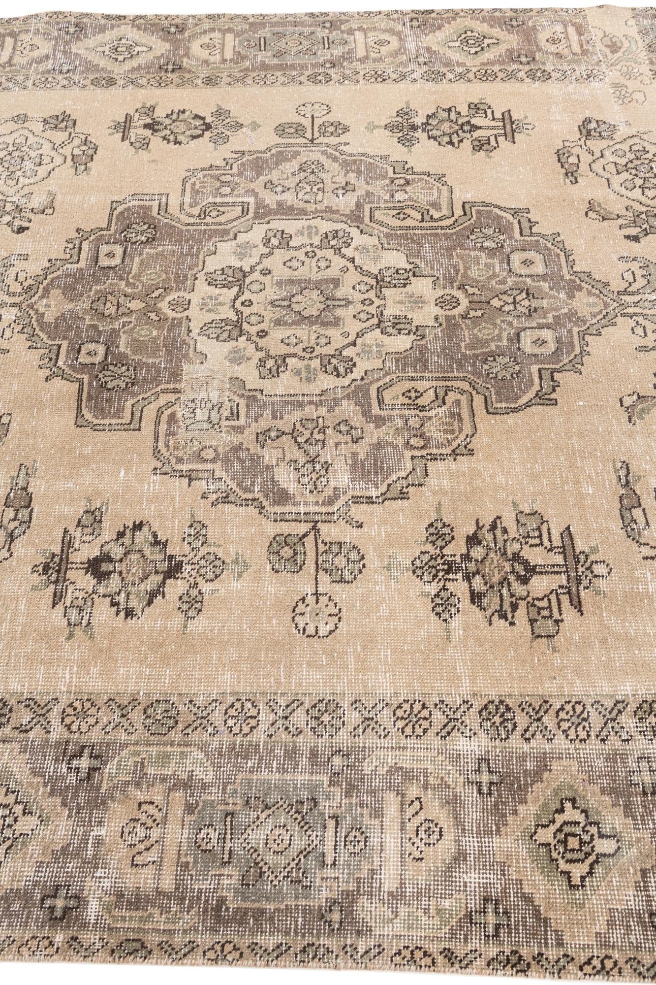 6' 5 x 9' 8 Hand Knotted Ultra Vintage Persian Wool Rug