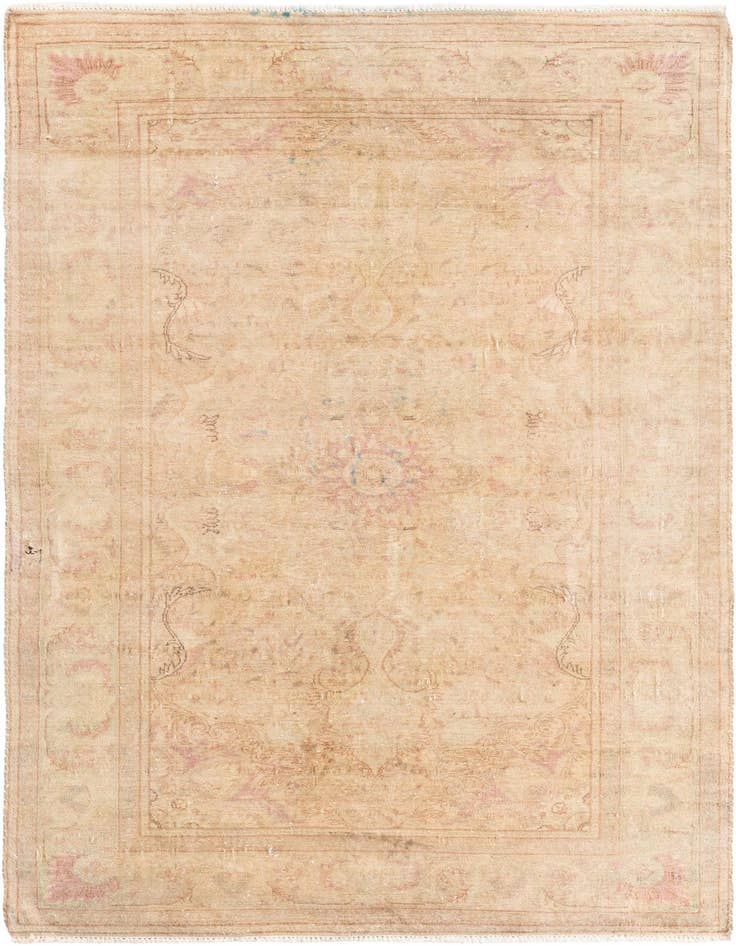 Detail image of 4' x 5' 9 Hand Knotted Ultra Vintage Persian Wool Rug