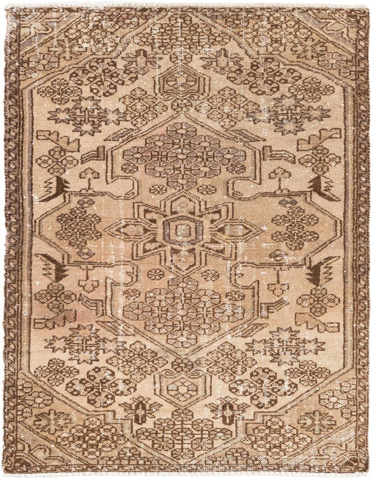 Detail image of 3' 2 x 5' 9 Hand Knotted Ultra Vintage Persian Wool Rug