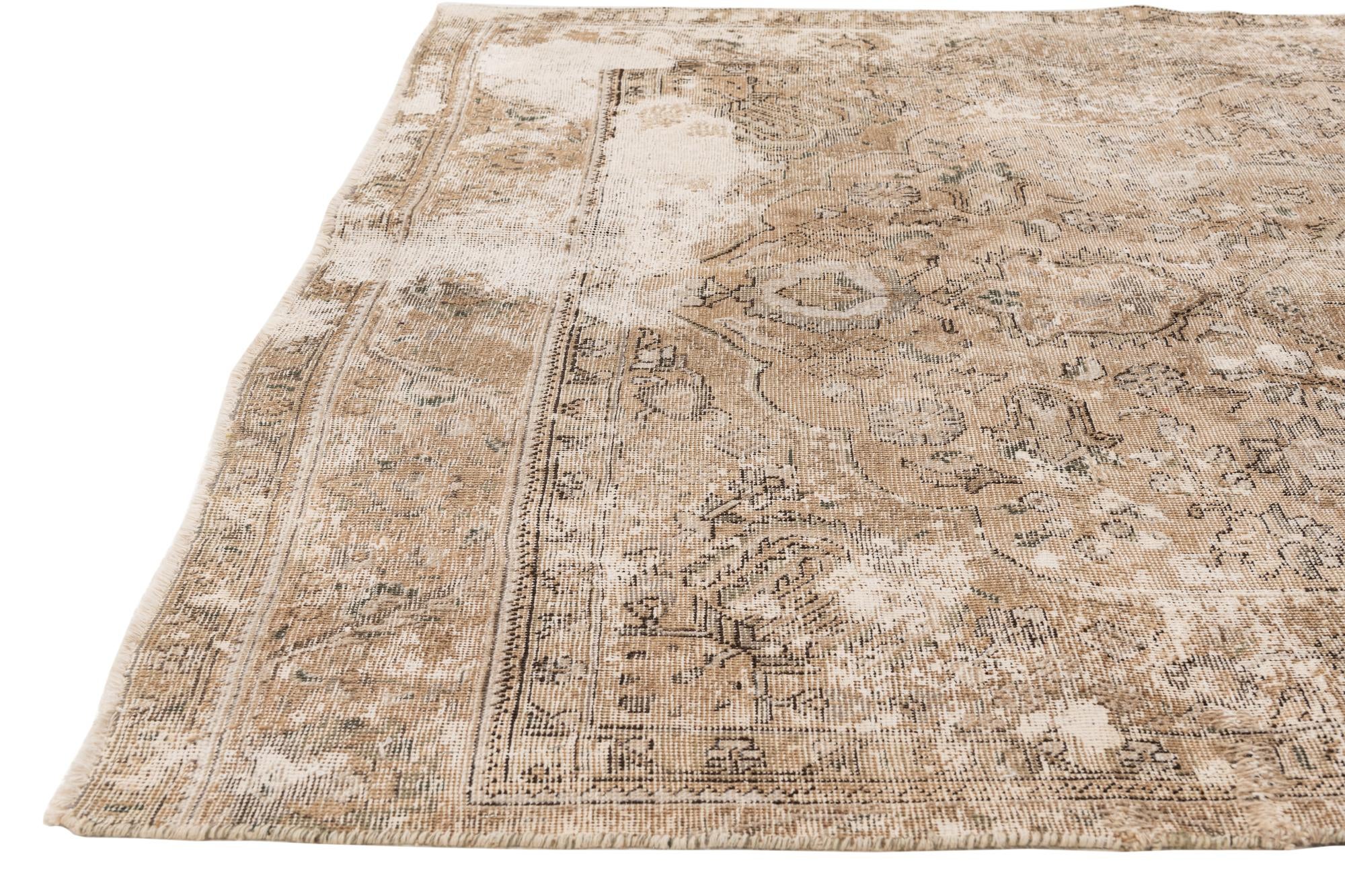 6' x 9' 5 Hand Knotted Ultra Vintage Persian Wool Rug