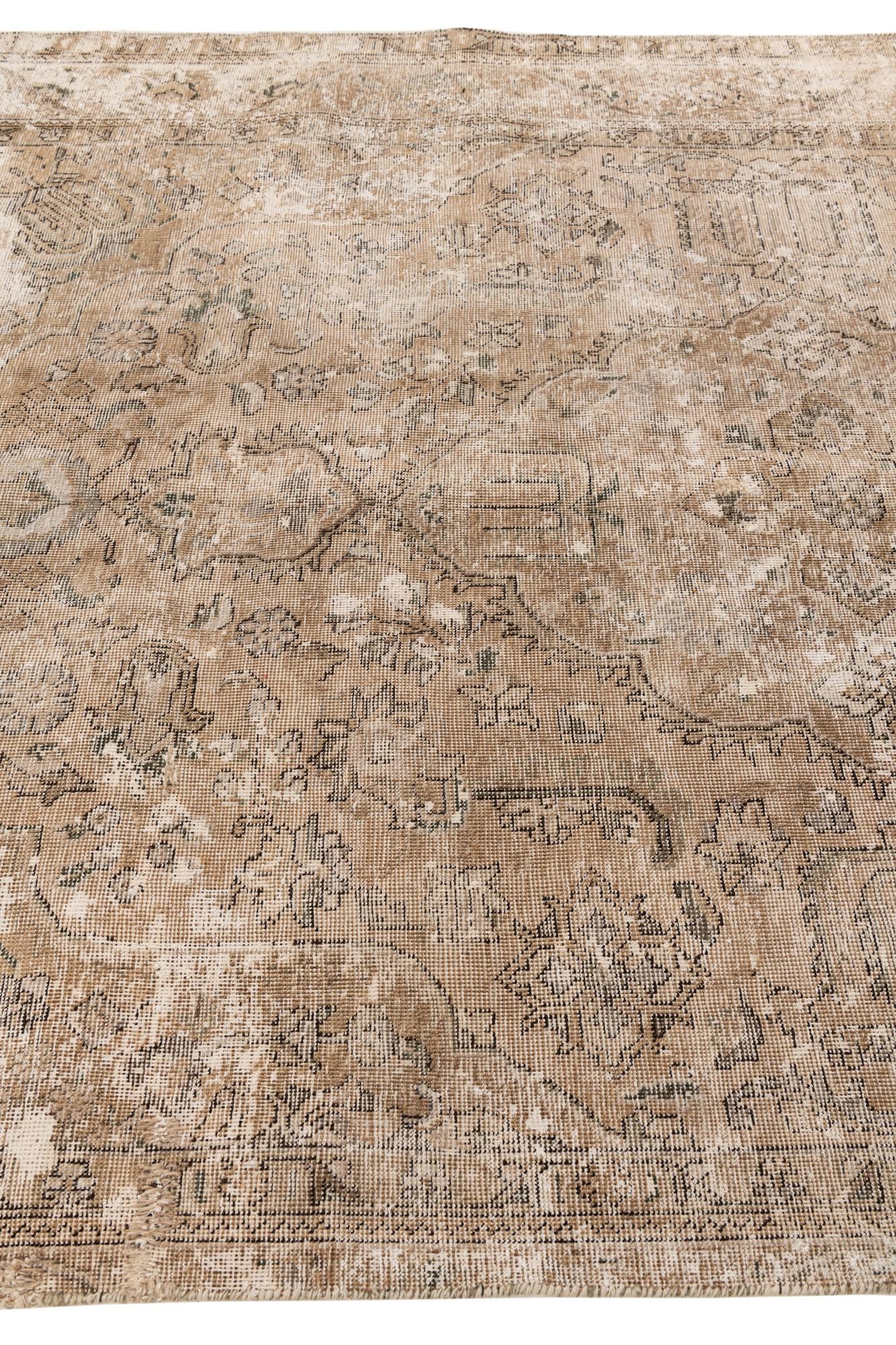 6' x 9' 5 Hand Knotted Ultra Vintage Persian Wool Rug
