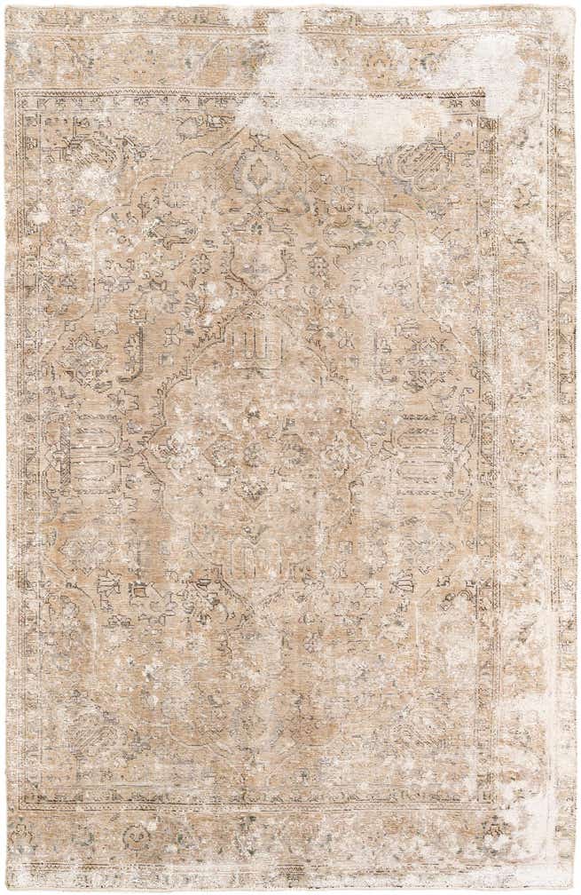 6' x 9' 5 Hand Knotted Ultra Vintage Persian Wool Rug