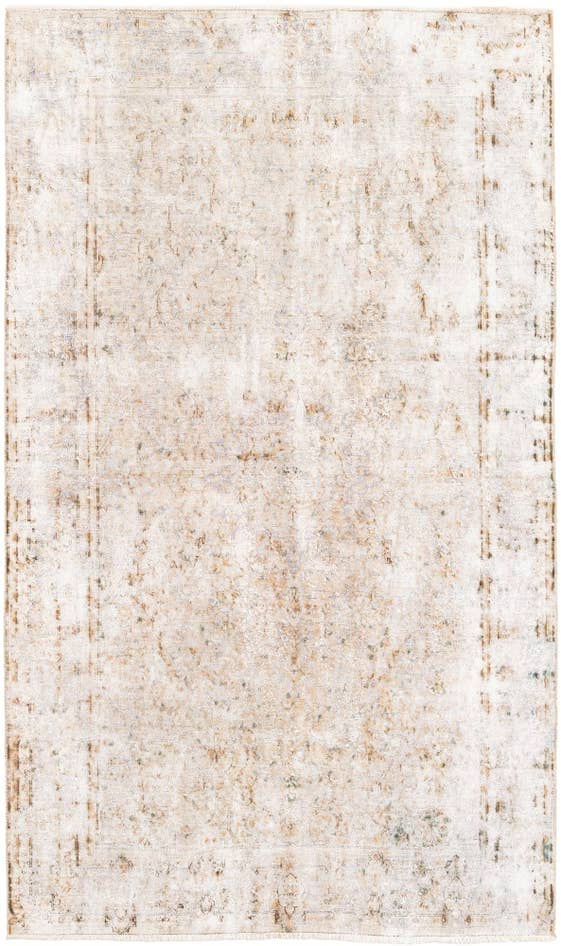 Detail image of 4' 10 x 8' Hand Knotted Ultra Vintage Persian Wool Rug