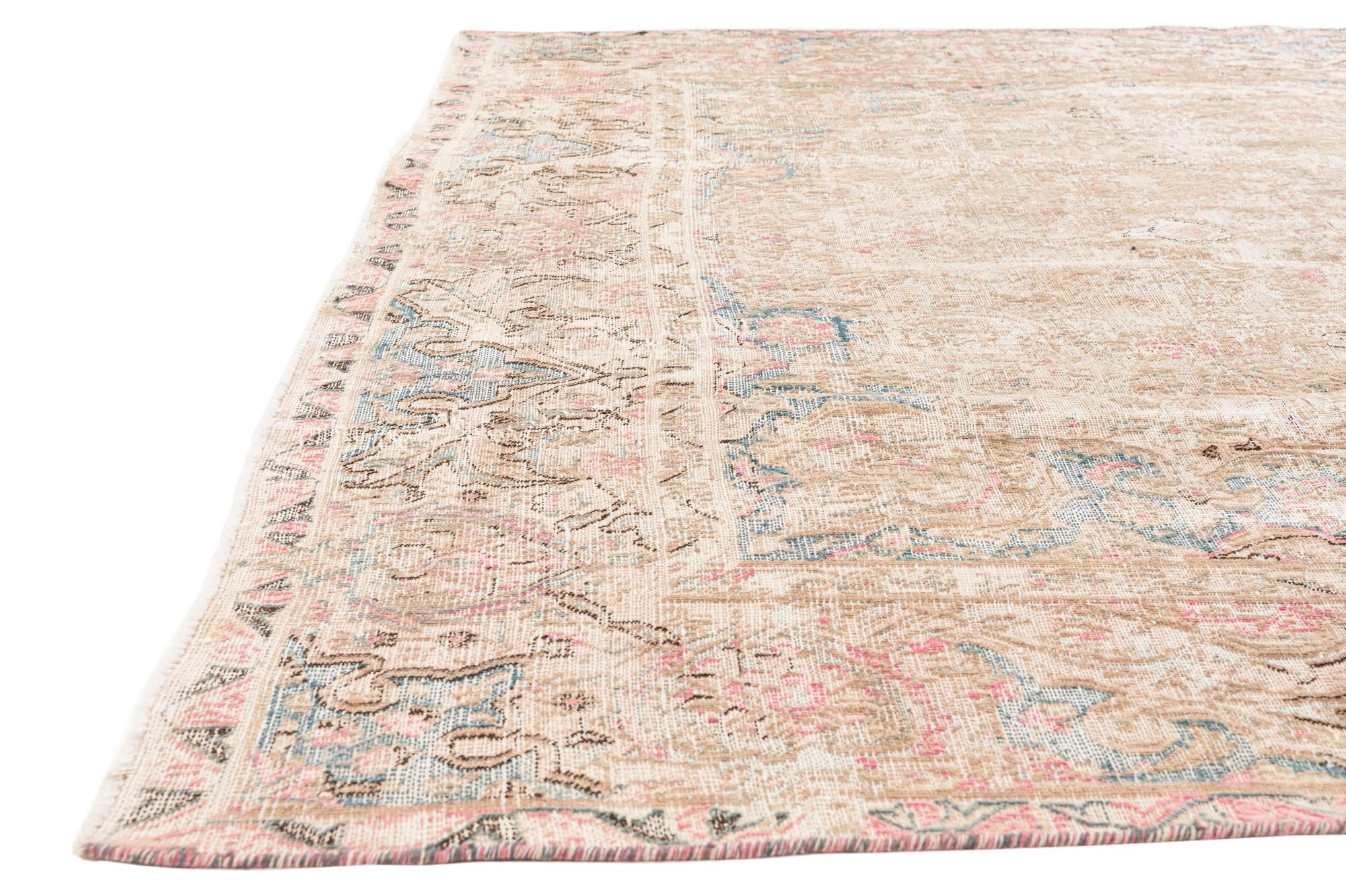 9' 3 x 12' 7 Hand Knotted Ultra Vintage Persian Wool Rug