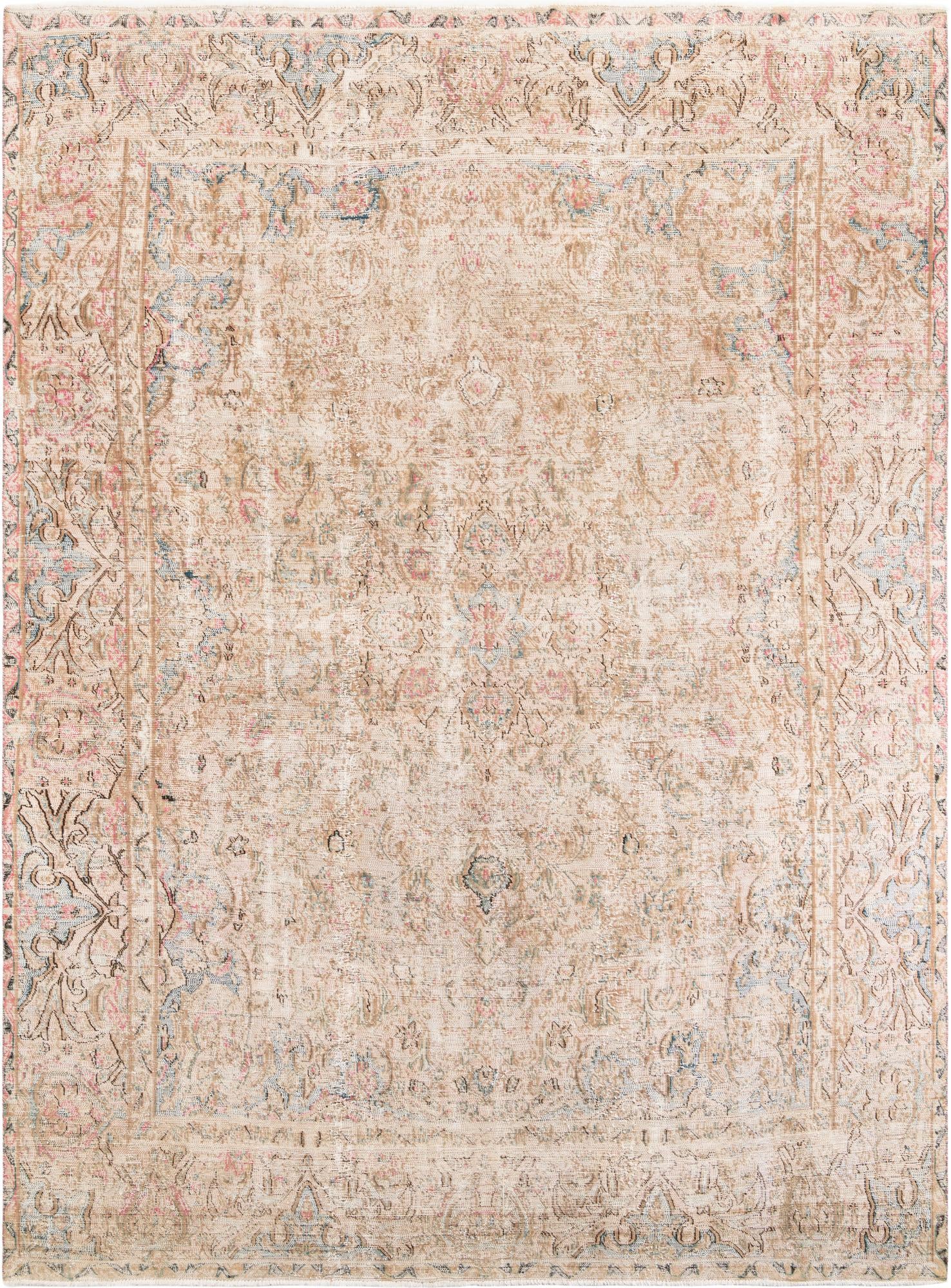 9' 3 x 12' 7 Hand Knotted Ultra Vintage Persian Wool Rug