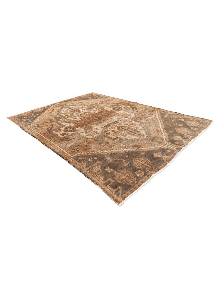 Detail image of 4' 2 x 5' 10 Hand Knotted Ultra Vintage Persian Wool Rug