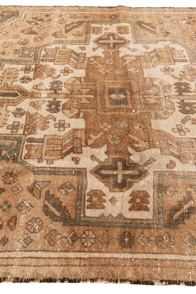 Detail image of 4' 2 x 5' 10 Hand Knotted Ultra Vintage Persian Wool Rug