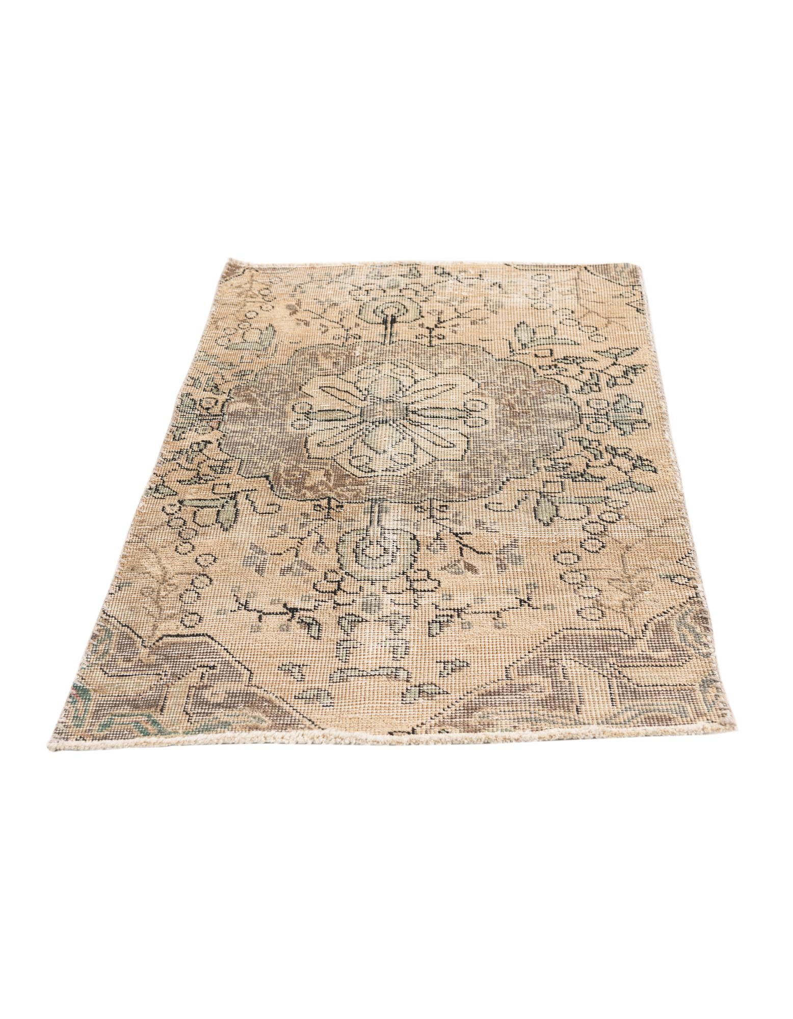2' 4 x 3' 8 Hand Knotted Ultra Vintage Persian Wool Rug