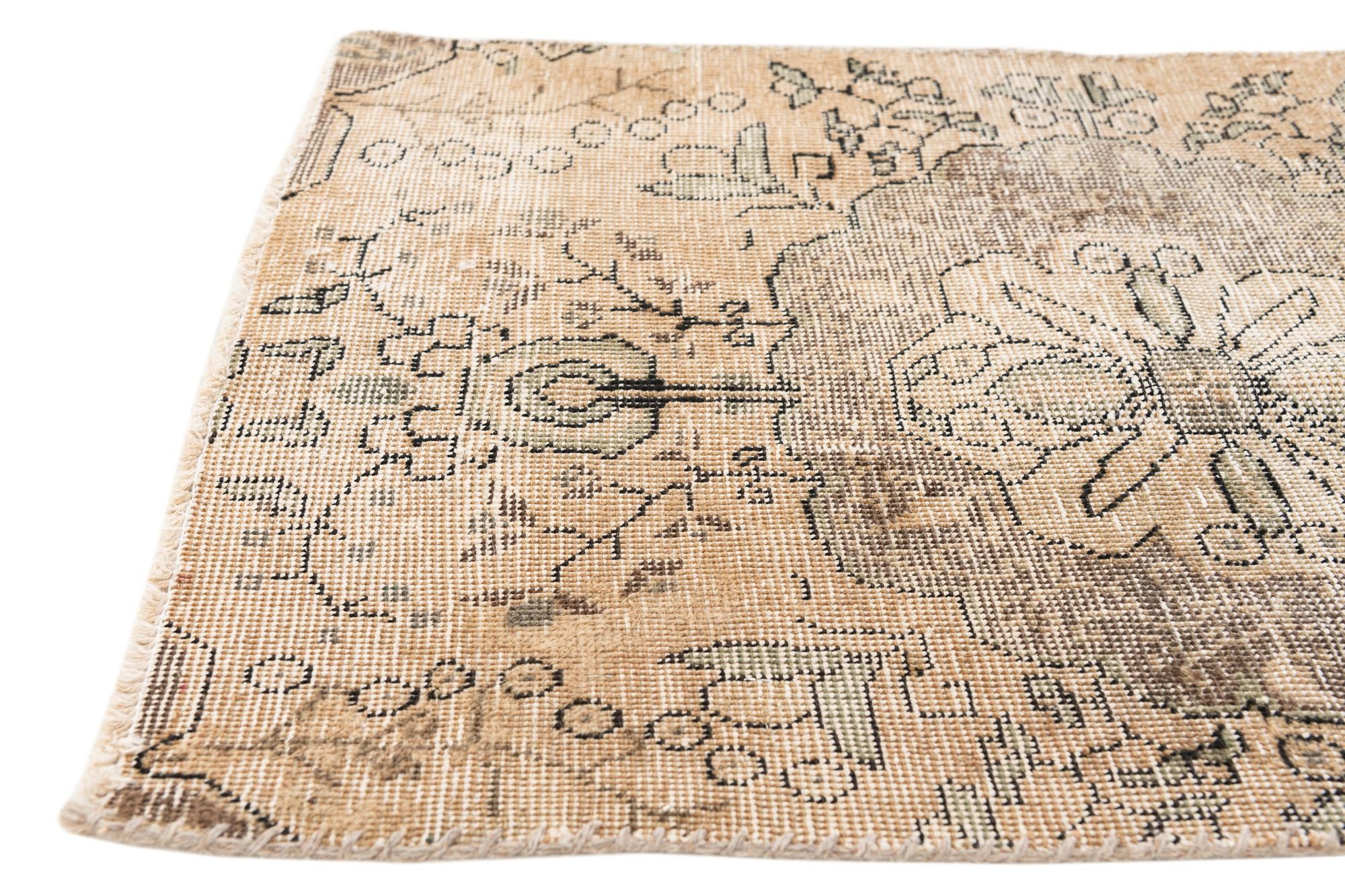2' 4 x 3' 8 Hand Knotted Ultra Vintage Persian Wool Rug