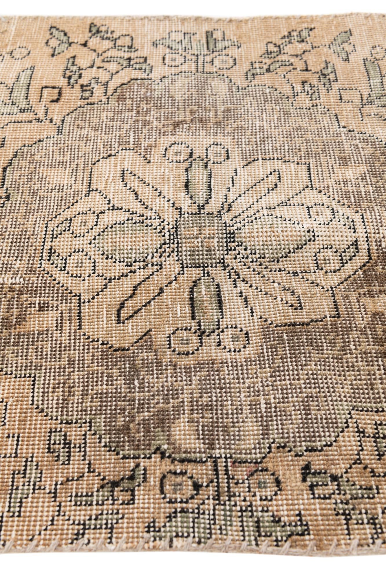 2' 4 x 3' 8 Hand Knotted Ultra Vintage Persian Wool Rug