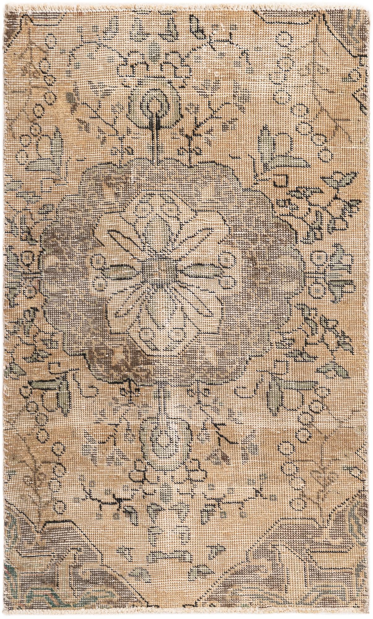 2' 4 x 3' 8 Hand Knotted Ultra Vintage Persian Wool Rug