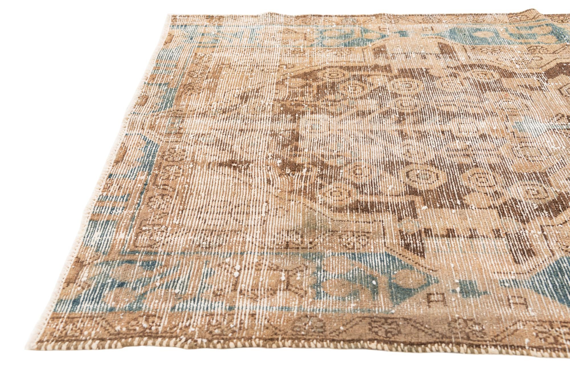 4' x 6' 8 Hand Knotted Ultra Vintage Persian Wool Rug