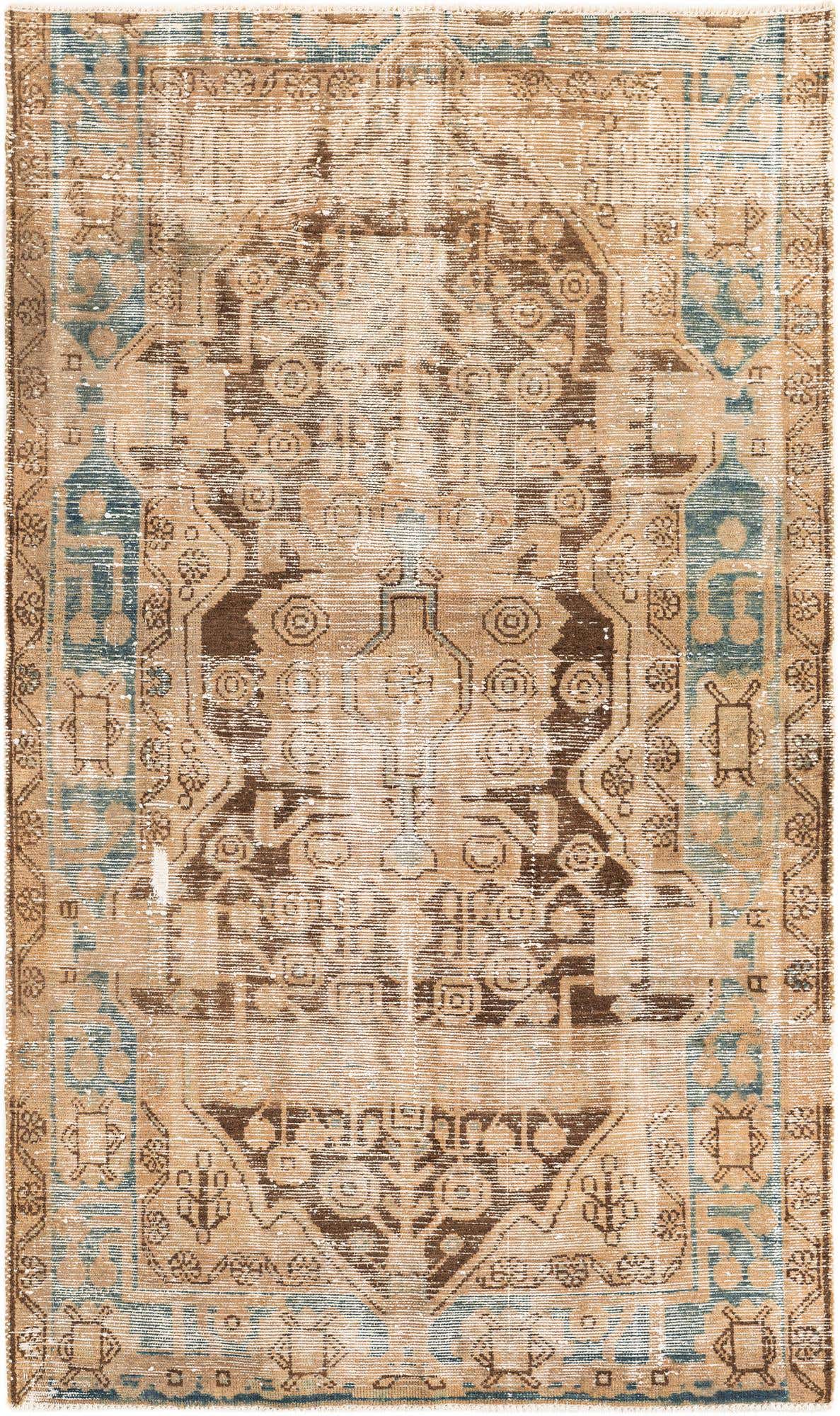 4' x 6' 8 Hand Knotted Ultra Vintage Persian Wool Rug