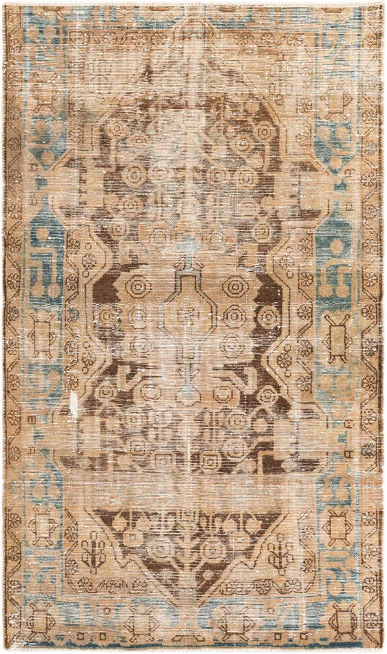Detail image of 4' x 6' 8 Hand Knotted Ultra Vintage Persian Wool Rug