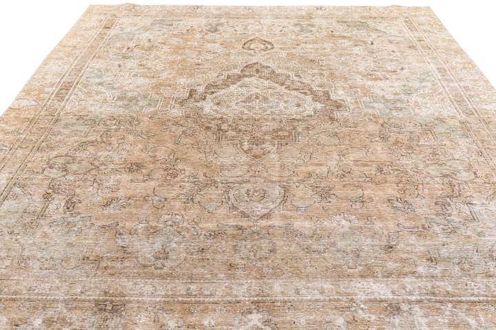 9' x 12' 9 Hand Knotted Ultra Vintage Persian Wool Rug