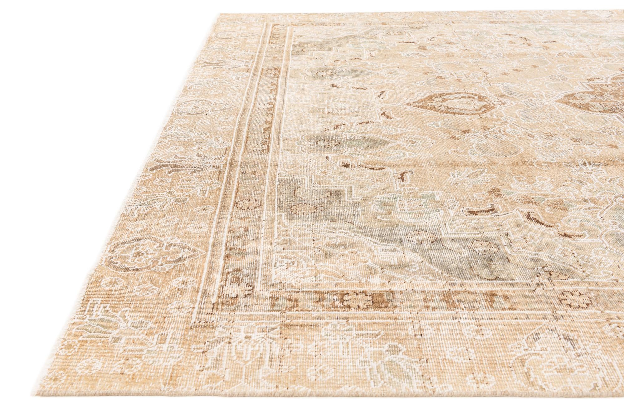 9' x 12' 9 Hand Knotted Ultra Vintage Persian Wool Rug