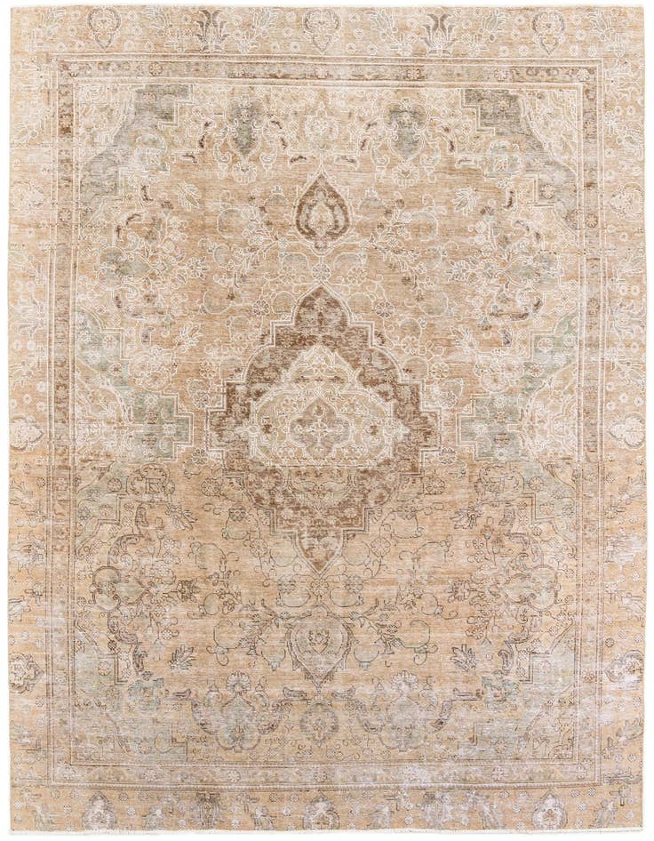 Detail image of 9' x 12' 9 Hand Knotted Ultra Vintage Persian Wool Rug