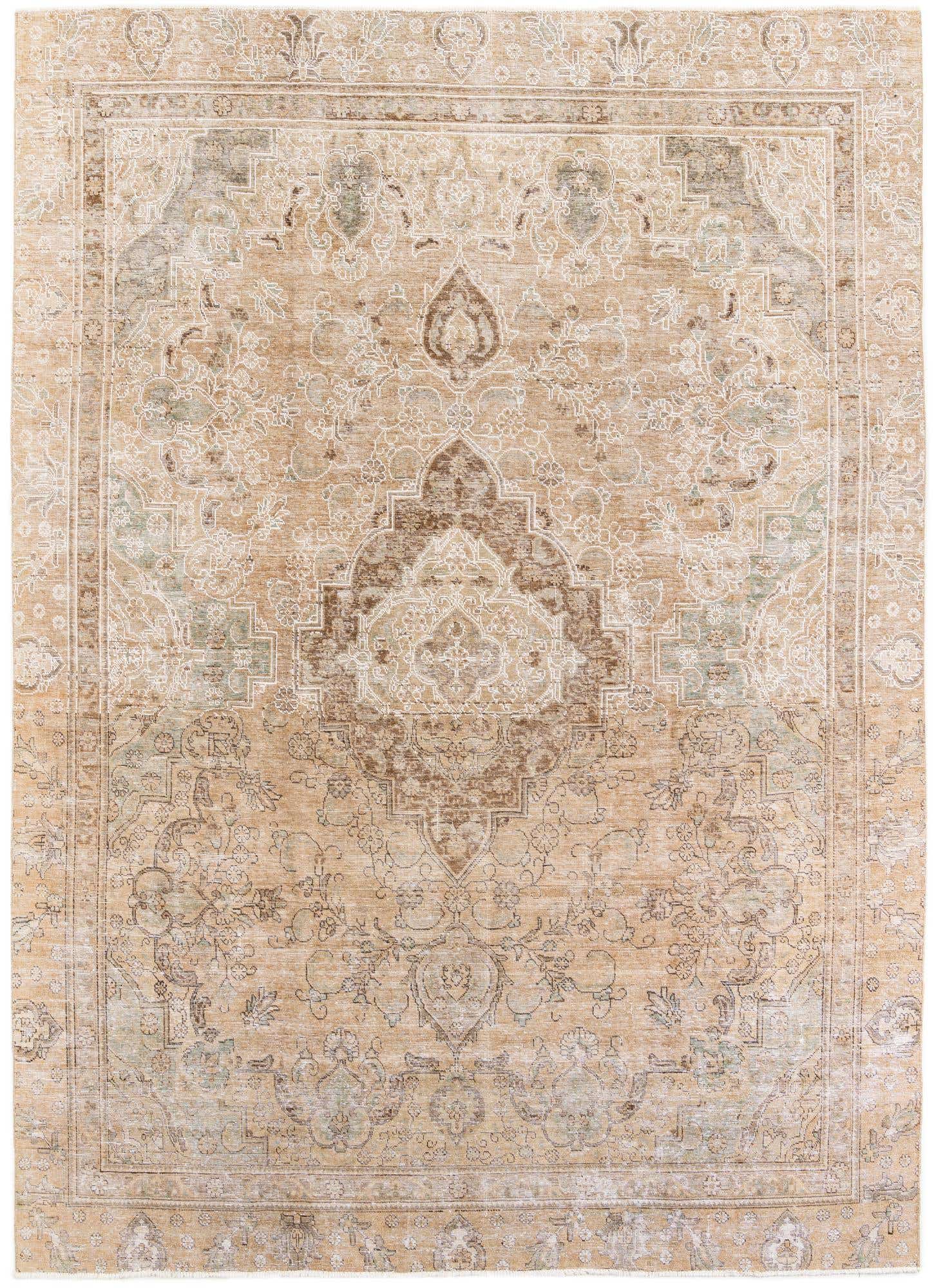 9' x 12' 9 Hand Knotted Ultra Vintage Persian Wool Rug