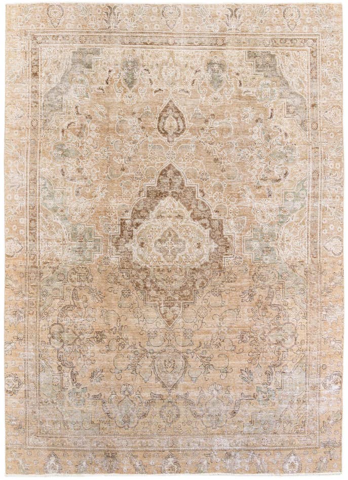 Detail image of 9' x 12' 9 Hand Knotted Ultra Vintage Persian Wool Rug