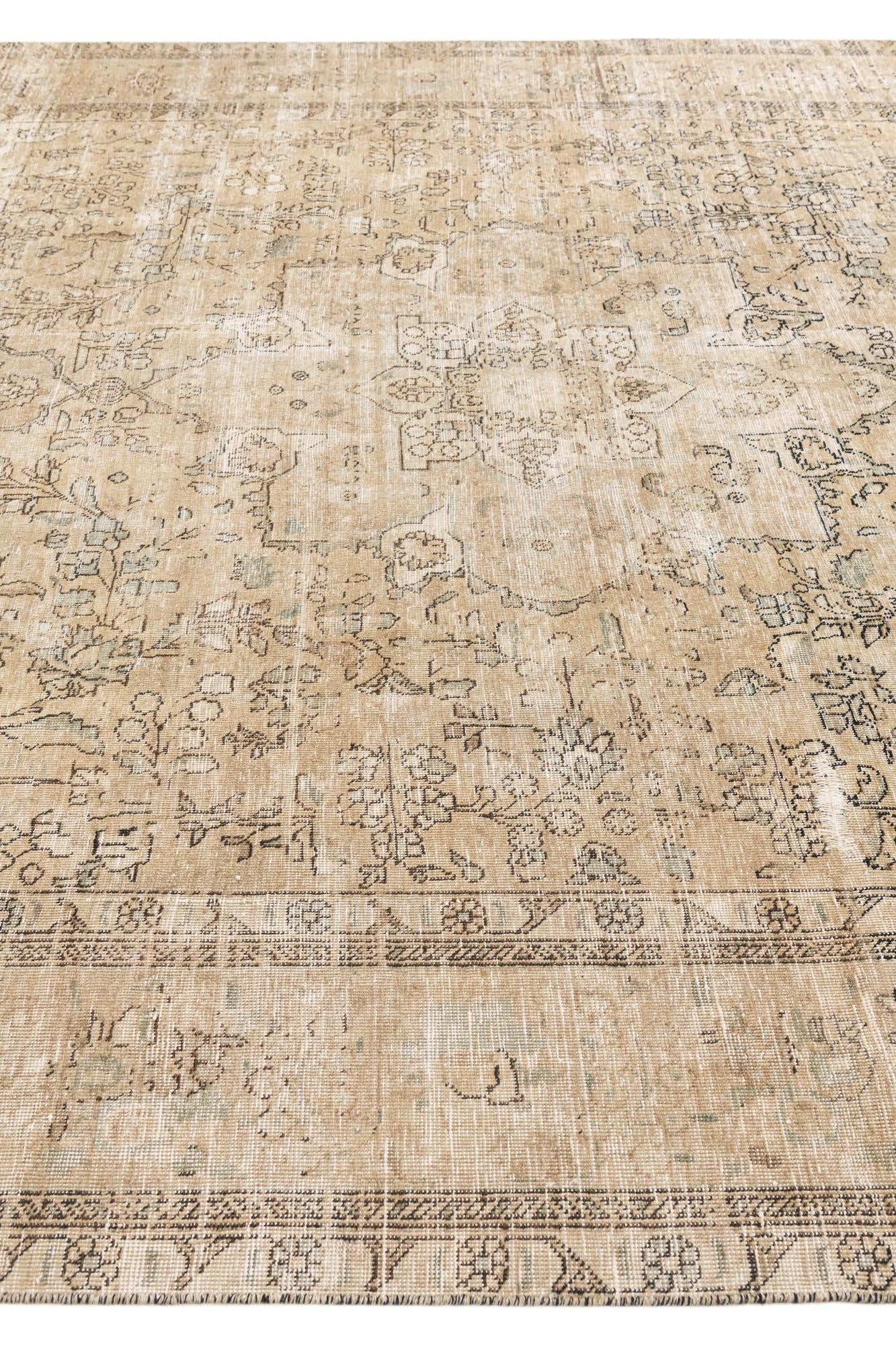 9' 9 x 12' 10 Hand Knotted Ultra Vintage Persian Wool Rug