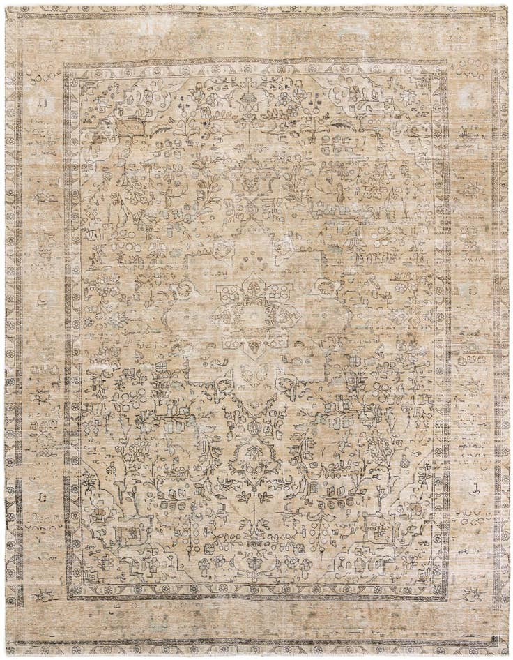 Detail image of 9' 9 x 12' 10 Hand Knotted Ultra Vintage Persian Wool Rug