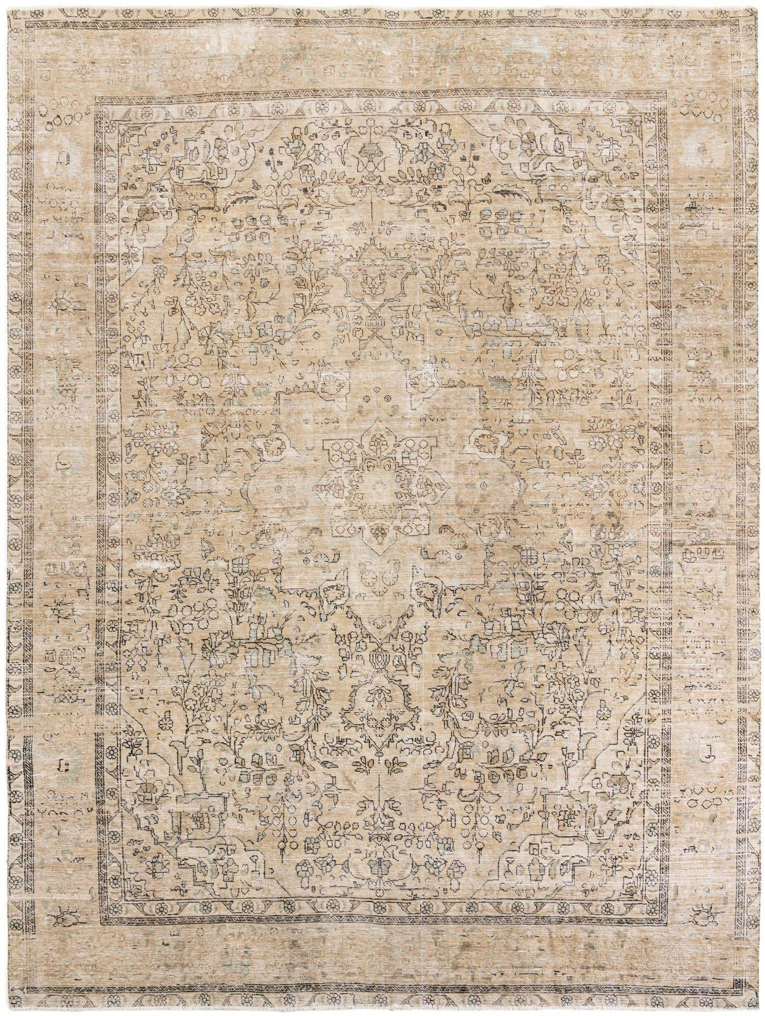9' 9 x 12' 10 Hand Knotted Ultra Vintage Persian Wool Rug
