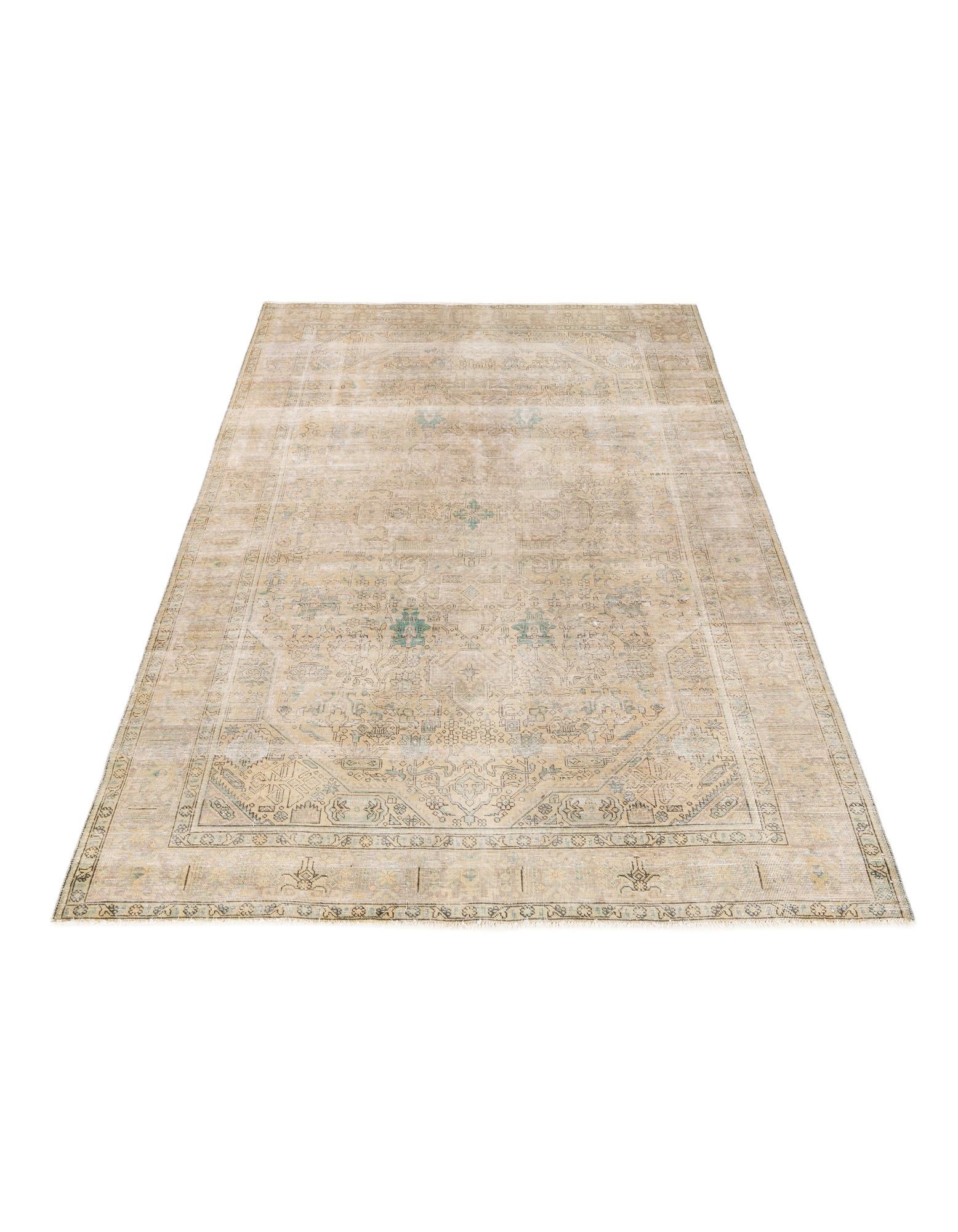 6' 4 x 9' 7 Hand Knotted Ultra Vintage Persian Wool Rug