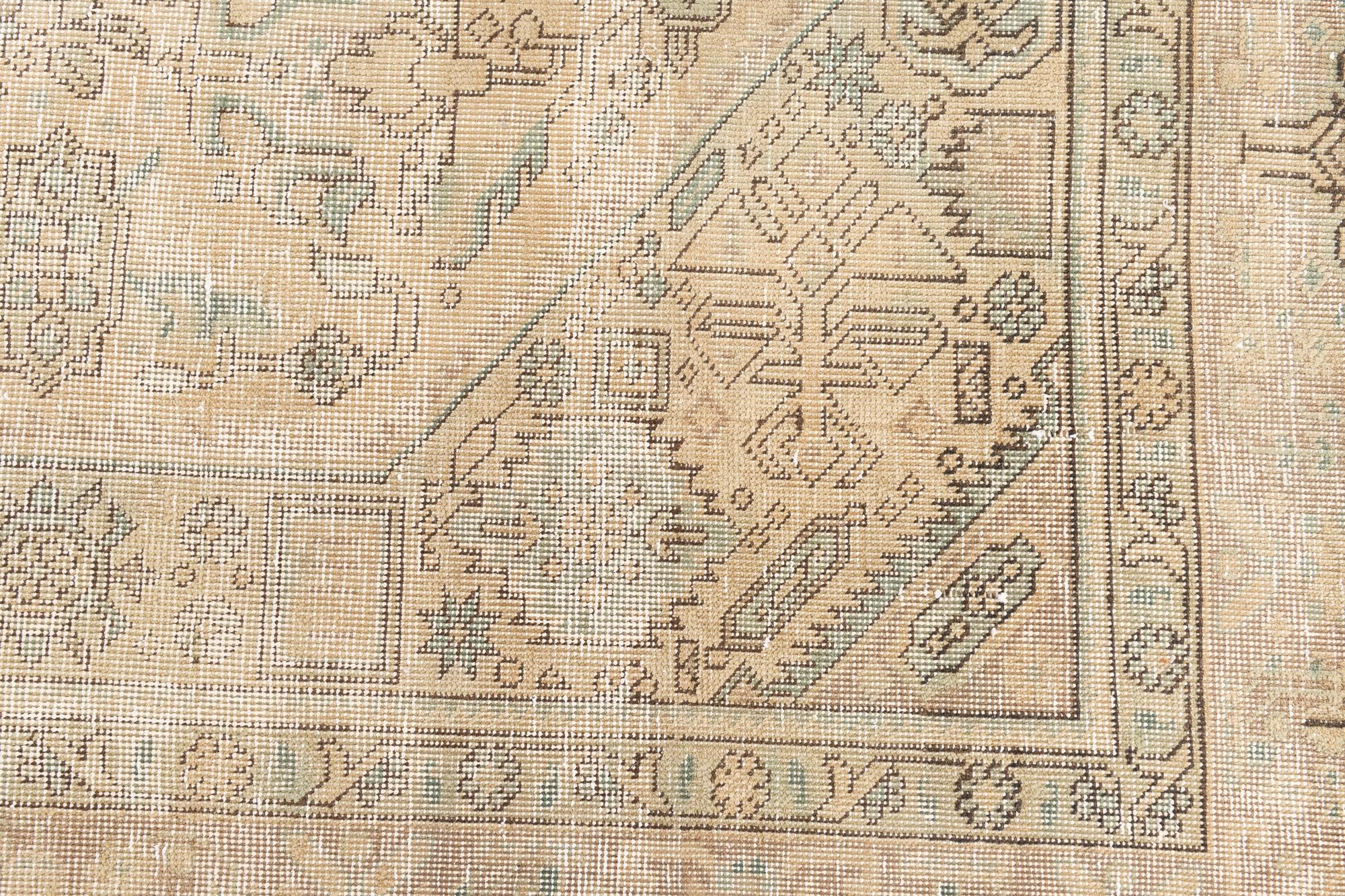 6' 4 x 9' 7 Hand Knotted Ultra Vintage Persian Wool Rug