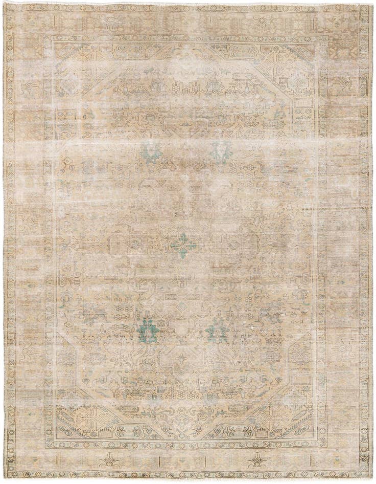 Detail image of 6' 4 x 9' 7 Hand Knotted Ultra Vintage Persian Wool Rug