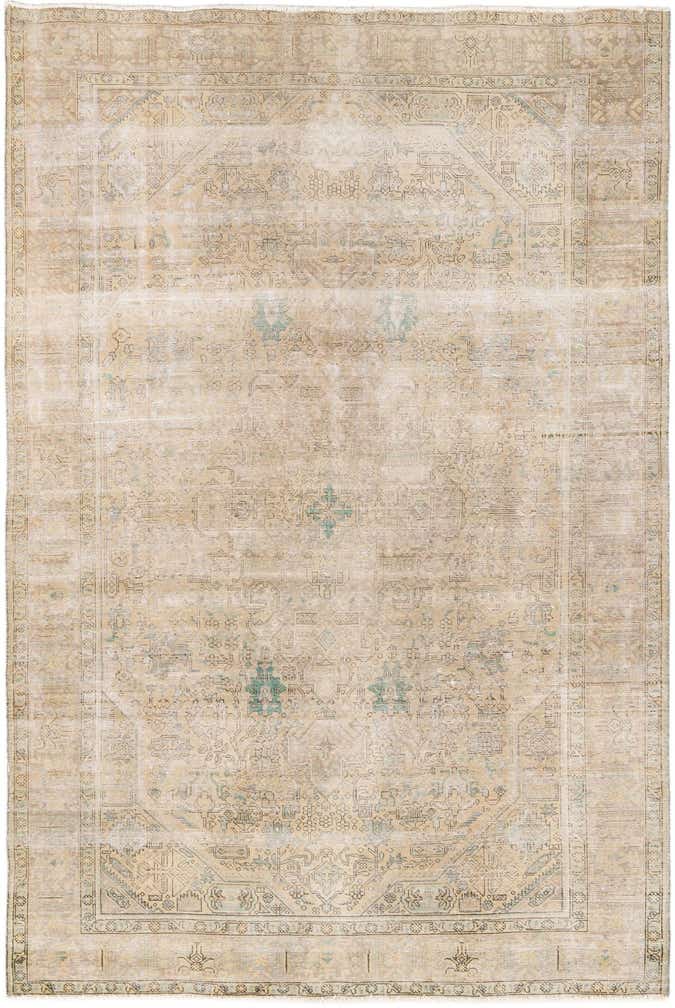 6' 4 x 9' 7 Hand Knotted Ultra Vintage Persian Wool Rug