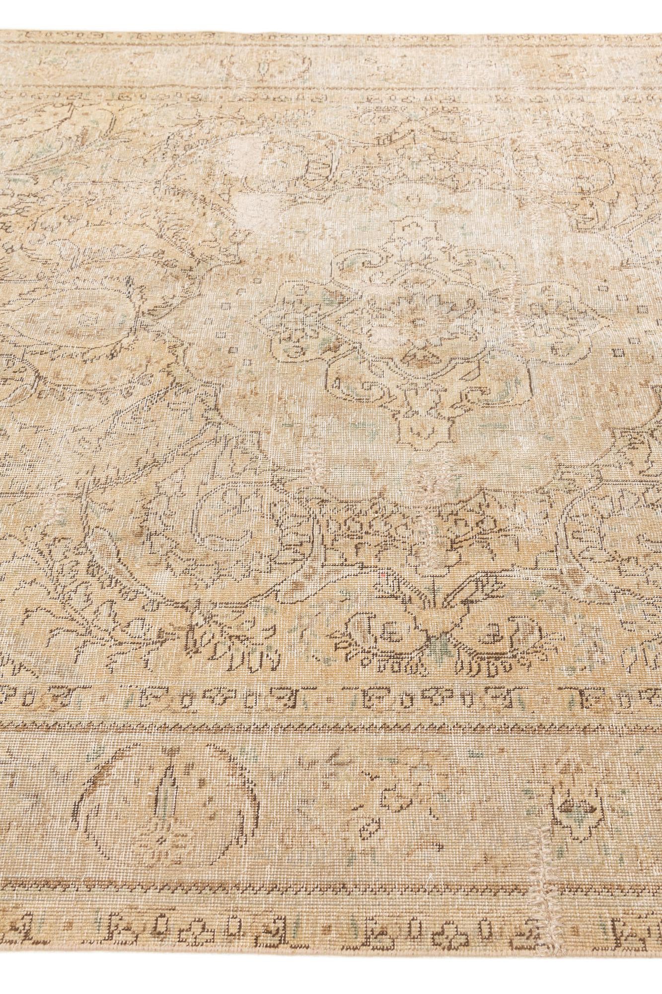 6' 9 x 9' 5 Hand Knotted Ultra Vintage Persian Wool Rug