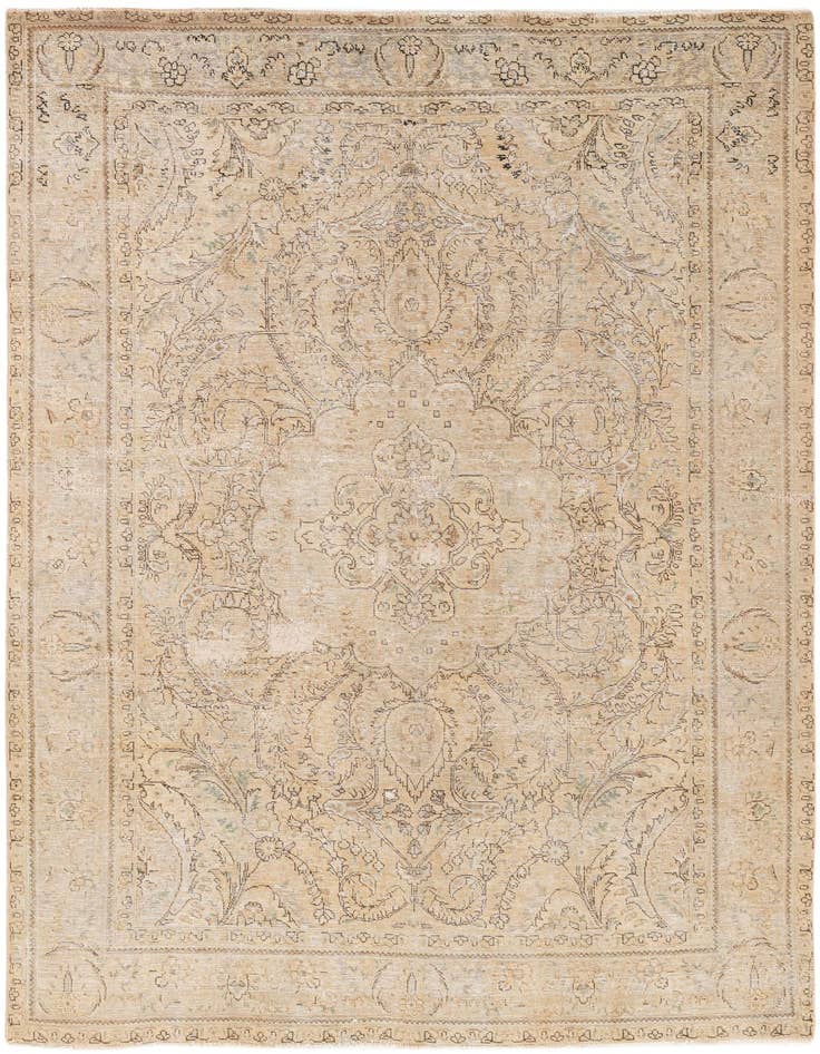 Detail image of 6' 9 x 9' 5 Hand Knotted Ultra Vintage Persian Wool Rug