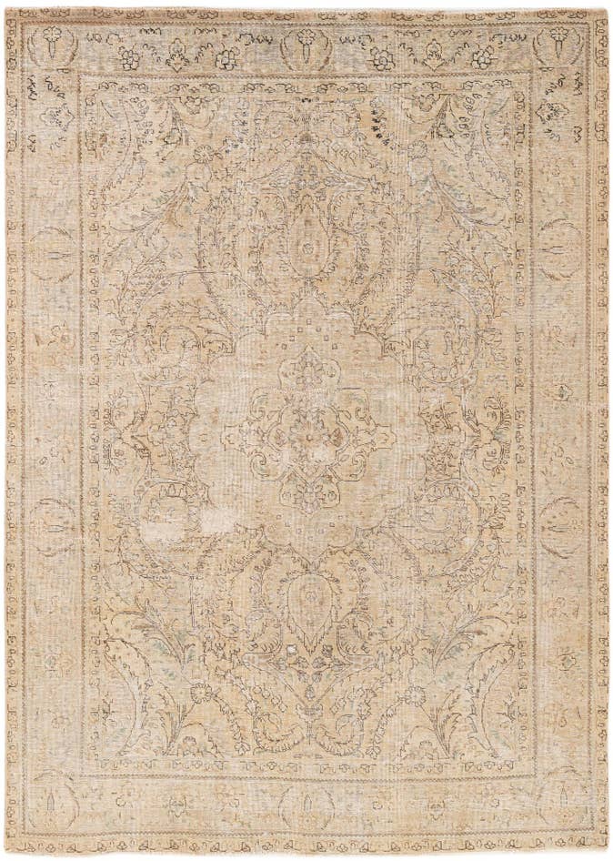 Detail image of 6' 9 x 9' 5 Hand Knotted Ultra Vintage Persian Wool Rug