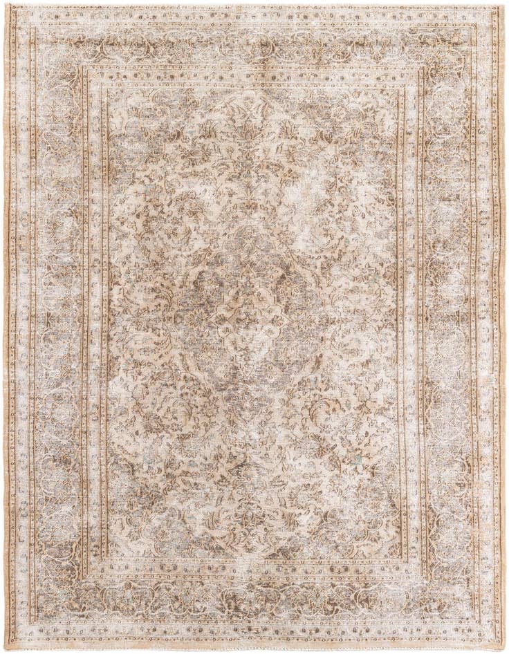 Detail image of 6' 5 x 9' 5 Hand Knotted Ultra Vintage Persian Wool Rug